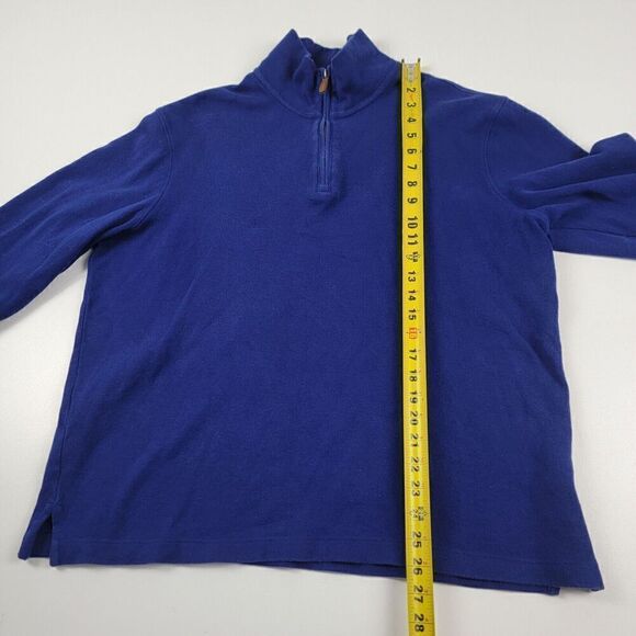 Polo Ralph Lauren Estate Rib Quarter Zip Pullover Sweater Blue Large White Pony - Picture 5 of 11